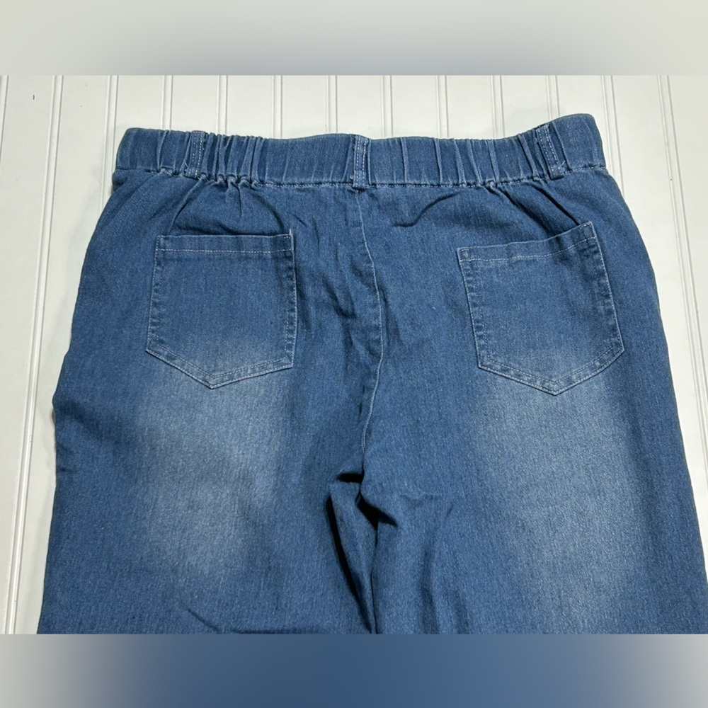 Pull On Elastic Denim Joggers With Pockets size Large - Picture 6 of 6